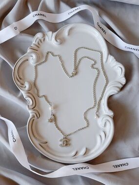Authentic Chanel reworked silver necklace